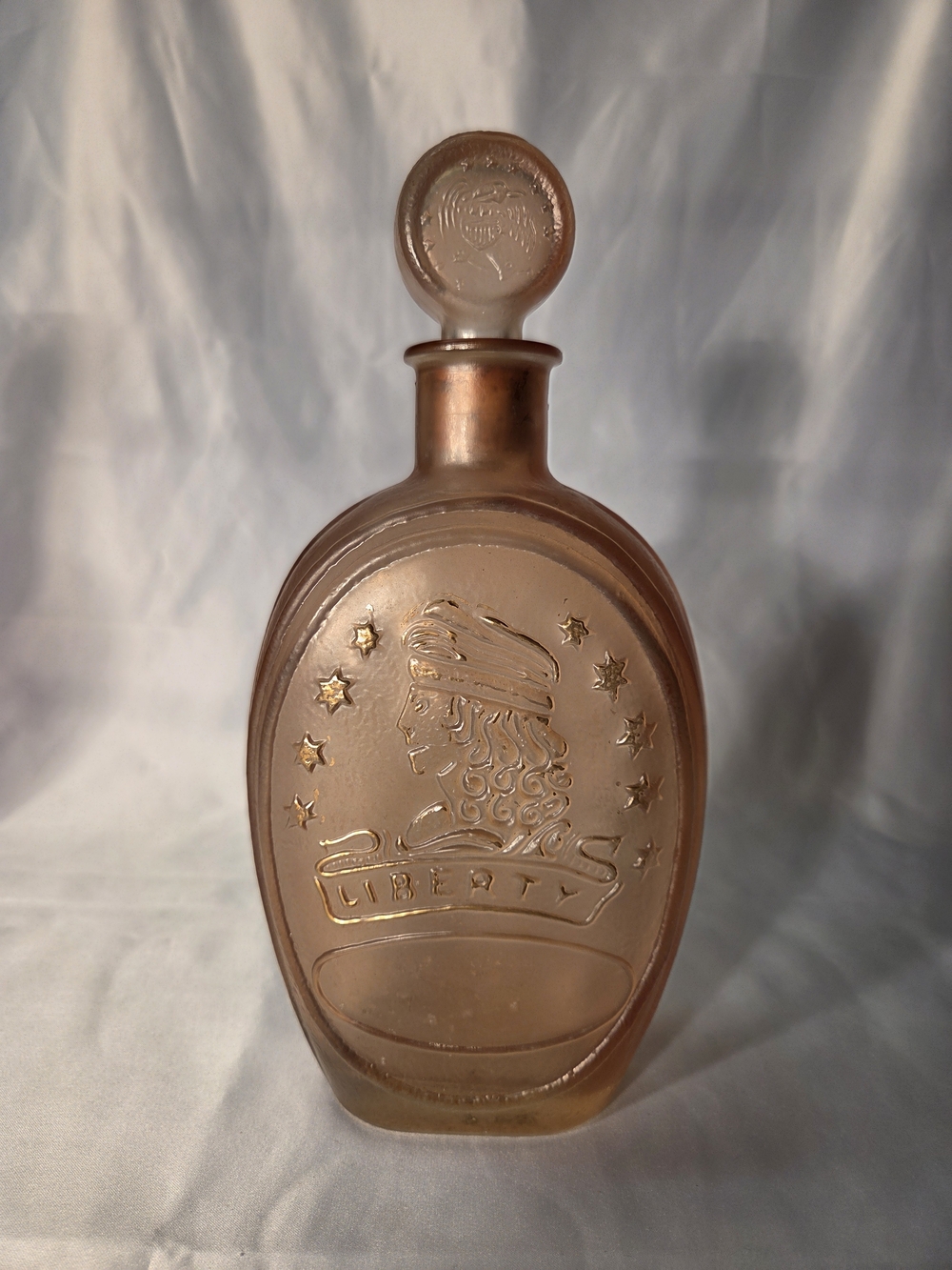 1970 EZRA Brooks Lady Liberty Bottle, Light Brown